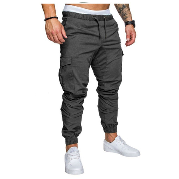 Brand Men Pants Hip Hop Harem Joggers Pants 2018 Male Trousers Mens Joggers Solid Multi-Pocket Ten Colors Sweatpants M-4XL