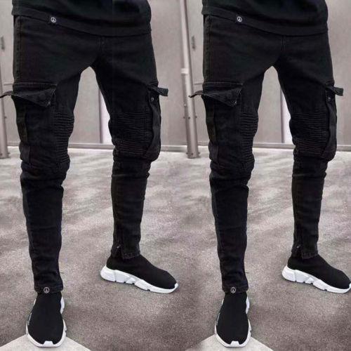 2019 Men Pants Pencil Solid Men Slim Fit Urban Straight Leg Trousers Casual Pencil Jogger Cargo Pants