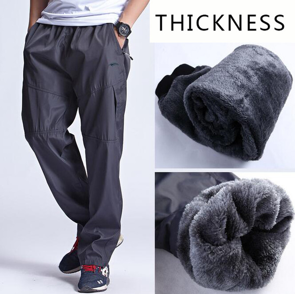 Loose Cashmere Warm Winter Men Sweatpants Trousers Sport Pant Oversize Running Wool Fleece Plus Size Big And Tall Mens Jogger Pants