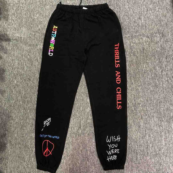 2019 fashion TRAVIS SCOTT ASTROWORLD WORLD PEACE Pants Male sweatpant Men Hip Hop Pants Casual Trousers long Pant HOT