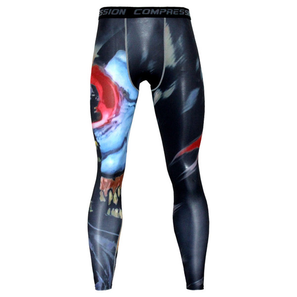 2017 Trending Men 3D Print Compression Pants Base Layer Exercise Joggers Mens Fitness Anime Fitness Skinny Leggings Male Tights