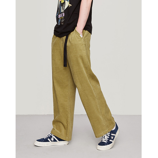 VFIVE UNFOUR 2019 New Arrival Autumn fashion loose Long Men cargo corduroy Pants Jogger Trousers streetwear hip hop pants High Street