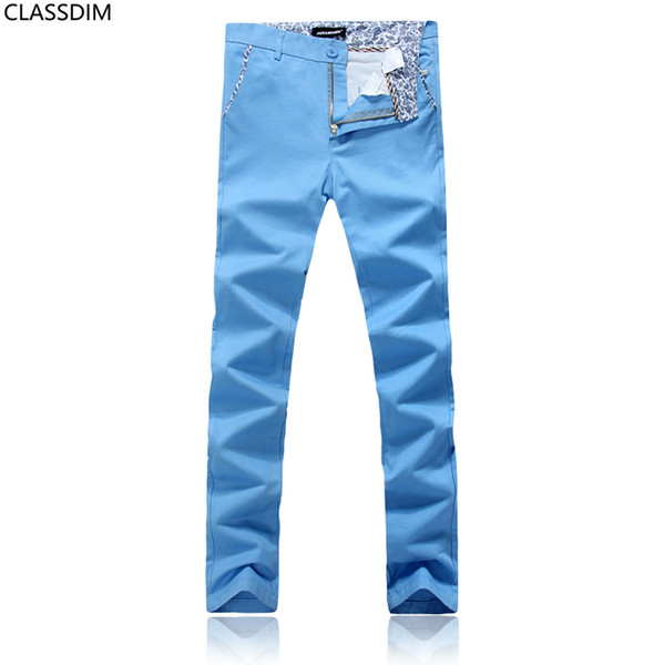 Men's Casual Cotton Skinny Trousers Men's Solid Color Large Size Straight Casual Pants 5 Color Options Size 29-40