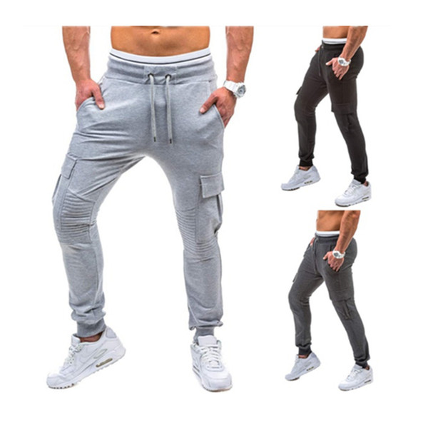 Men's Fitness Sports Pants Stitching Design Stripe Decorative Stovepipe Cotton Harem Pants Thick Winter Sweatpants Size M-3XL