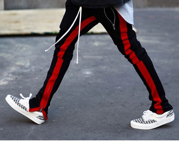 New Fashion 3 Colors Elastic Waist Mens And Womens Track Pants Ankle Zip Tapered Sweatpants For Men Zipper Pocket Trouser