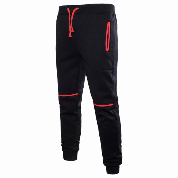 Men's Autumn and Winter Models Stitching Contrast Color Fashion Casual Pants Men's High Quality Loose Large Size Cotton Sports Pants