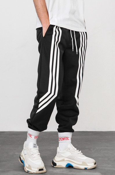 Side Stripe new design Track Pants Joggers Hip Hop Casual Men 2018 Autumn Waist Vintage Streetwear Harem Pants High Quality Cargo Pants