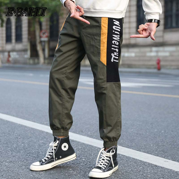 E-BAIHUI New Men's Leisure Trouser Hip Hop Cargo Pants Streetwear Men Harem Embroidery Pant Multi Pocket Trousers A9