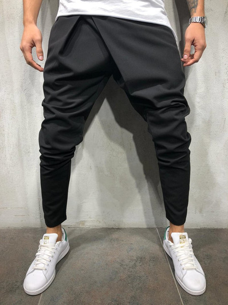 E-BAIHUI 2019 New Style Fashion Solid Men's Track Pants Slim Cuff Trousers Casual Tracksuit Casual Plain DED13812