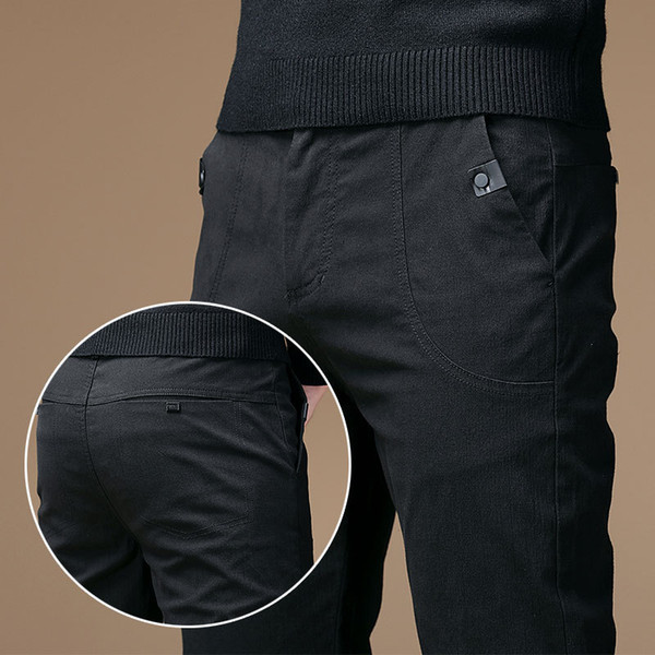 E-BAIHUI Men Pants Summer Style Design Casual Slim Pant Straight Trousers Business Zipper Pants Men Brand Clothing L012