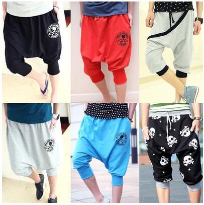 Men's Big Front Harem Pants Man Cargo Joggers Slim Drawstring Elastic Waist Brand Sweatpants Trousers