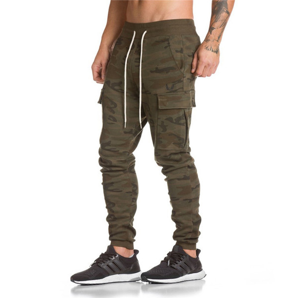 Men's Large Pockets Harem Pants Long Sweatpants Sports Joggers Casual Pants Hip Hop Swag Elastic Waist Drawstring Street Style Trousers YB