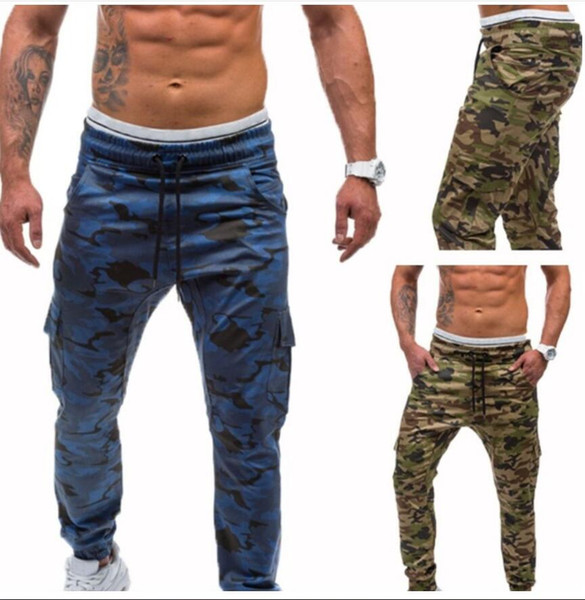 Men's Camouflage Harem Pants Long Sweatpants Sports Joggers Camo Casual Pants Hip Hop Swag Clothes Waist Drawstring Street Style Trousers YB