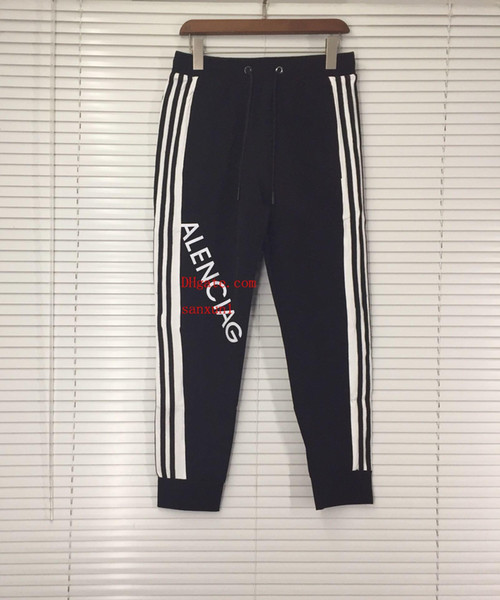 Men Pants Leisure fashion Simple stripes Sweatpants Men loose drawstring Joggers Comfortable Hip Hop Pants F-2