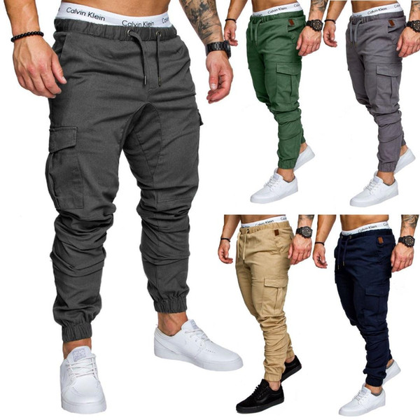 Men's Long Cargo Pants Male Camo Jogger Casual Plus Size Cotton Trousers Multi Pocket Style Men's Cargo Pants Six Color Chose