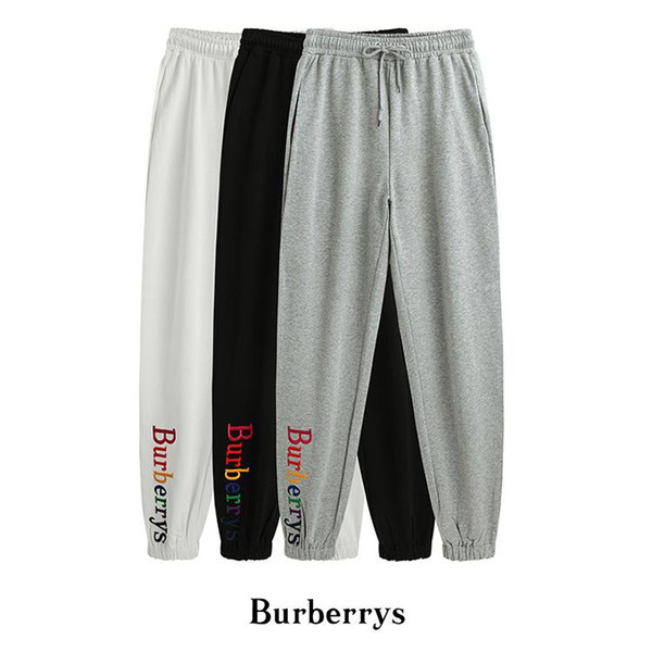 2019 hoe color letters female Paris embroidery drawstring guard pants Slim casual sports pants male 006