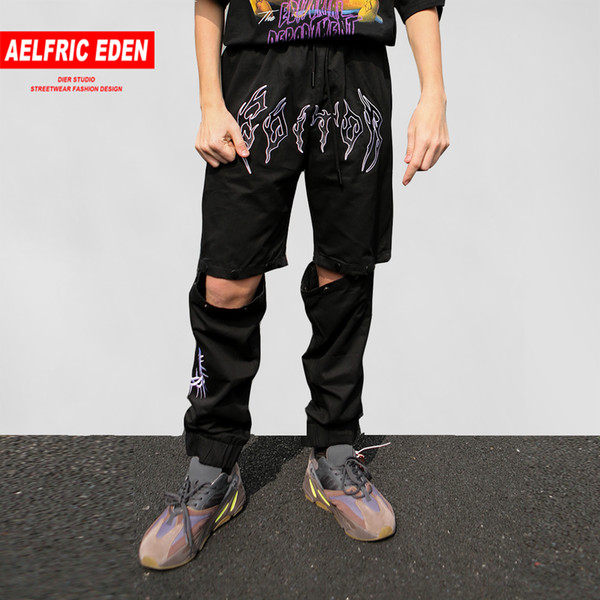 Aelfric Eden 2 Wear Style Casual Pants Men Women Hip Hop Joggers Letter Embroidery 2019 Gothic Spring Summer Skateboard Trousers