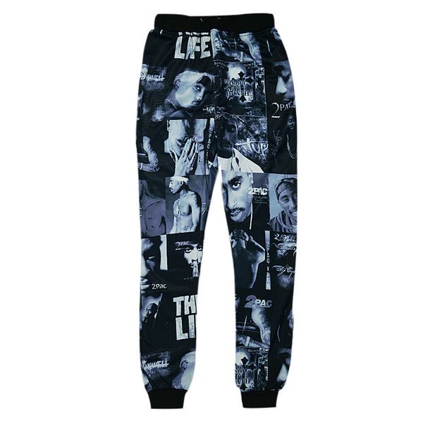 Wholesale-Raisevern new tupac 2pac 3D joggers trousers 3d print hip hop star Tupac THUG LIFE pants harajuku running sportswear sweatpants