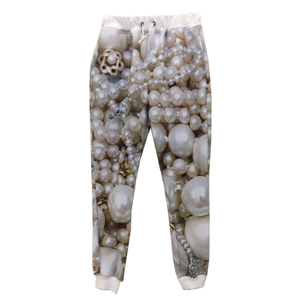 New Sweat Skinny Joggers Pants 3d Pearl Jewelry Galaxy Printed Skinny Sweatpants Men/women/boy/girl Long Trousers