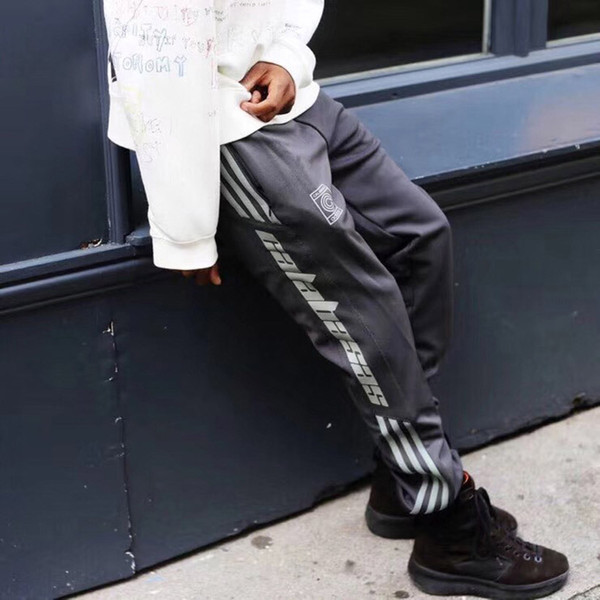 Calabasas Kanye West Season 5 Pants Men Cotton Elastic Waist Sweatpant Striped Kanye Casual Season 5 Sweatpants