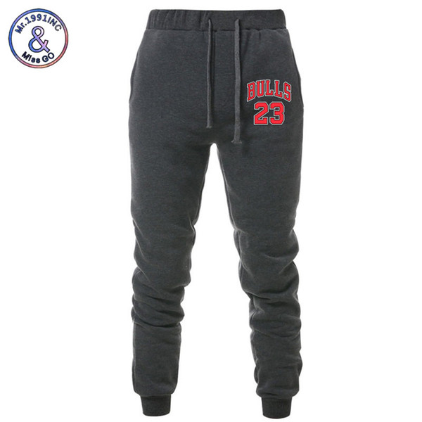 Bulls 23 Men's Fitness Joggers Track Pants Men Trousers Hip Hop Casual Pants Autumn Fleece Thickening Skinny Sweatpants