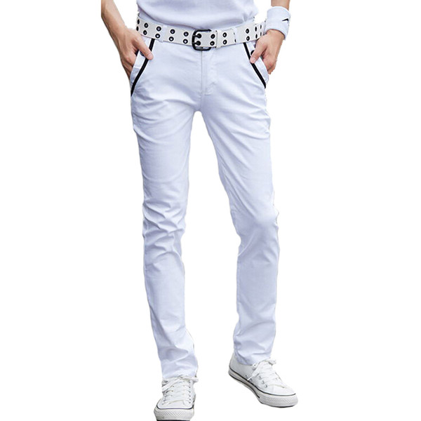 RUBU New Fashion Business Trousers 2017 Spring Slim Skinny White Pants Cotton Male Summer Casual Harem Men Pants 28-44 Size