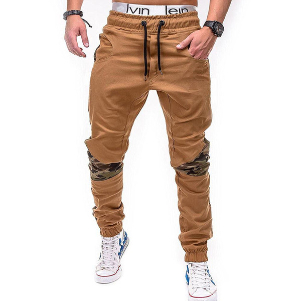 Mens Joggers 2018 Brand Male Trousers Men Pants Casual Camo Stitching Pants Hip-Hop Sweatpants Jogger Khaki Large Size 4XL