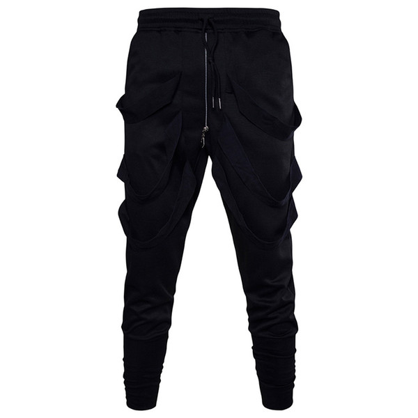 New Dry Men's Pants Pocket Full Length Men Hip Hop Joggers Pants Plus Size Trousers Men Belt Streetwear