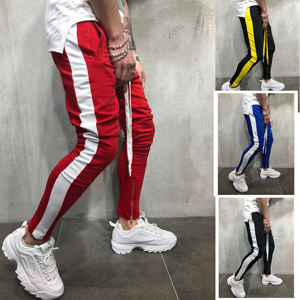 Autumn New Men's Hip Hop Sweatpants Fitness Joggers Male Side Stripe High Street Hip Long Trousers Harem Pants Sweatpant