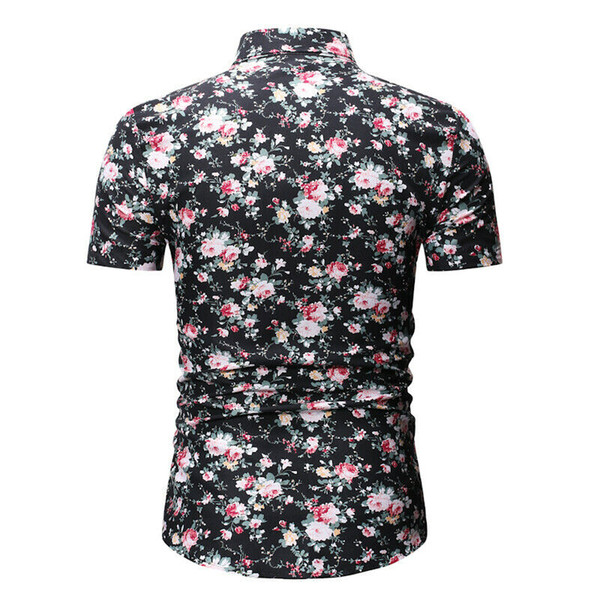 men long sleeve printing shirt men new floral casual shirt tops