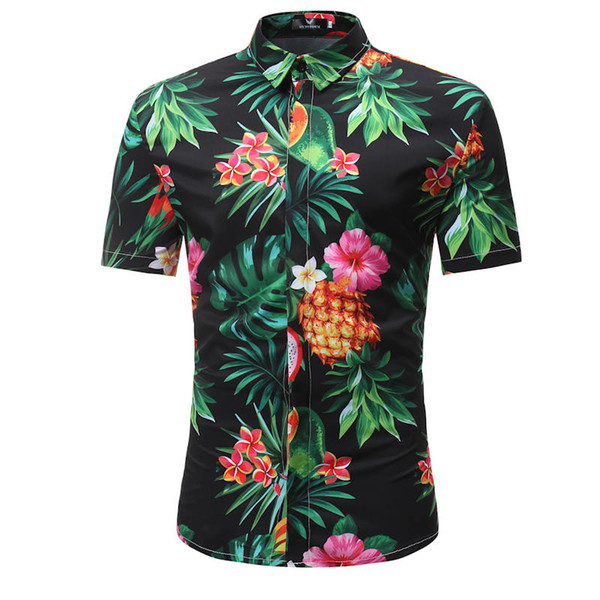 New Arrival Mens Hawaiian Shirt 2018 Male Casual Camisa Masculina Printed 13 Colors Beach Shirts Short Sleeve Brand Clothing 3XL