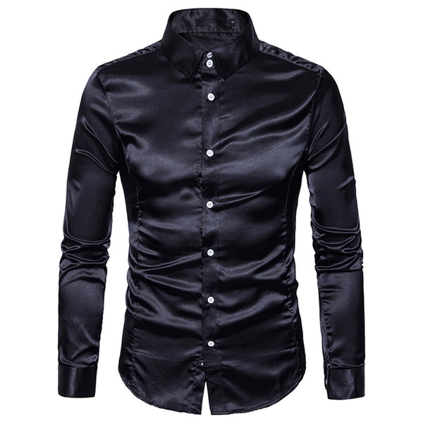 Men Shirt Brand 2018 Male High Quality Long Sleeve Shirts Casual Hit Color Slim Fit Black Man Shirts 4XL Men Shirt camisa hombre