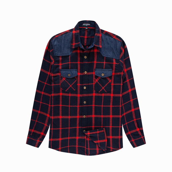 New Large Size Cotton Long Sleeve Chequered Men's Shirt