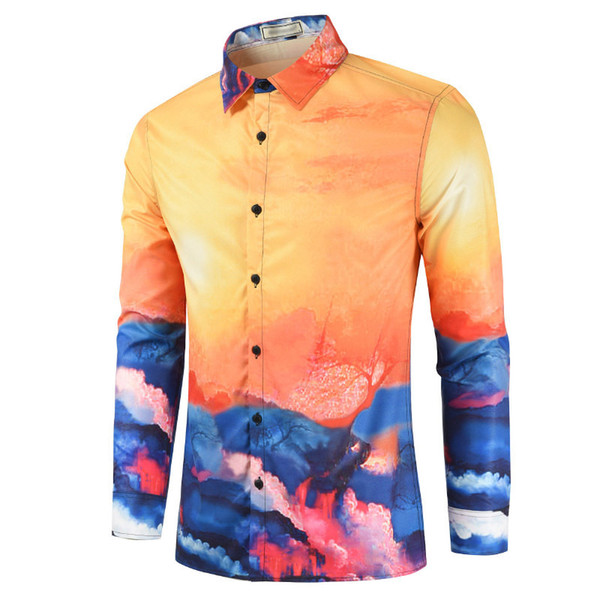 New 3D Fashion Big Size, Colourful Fashion Long Sleeve Shirt