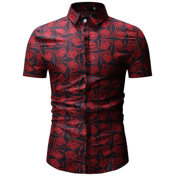 Hot Sale Mens Summer Beach Hawaiian Shirt 2019 Brand Short Sleeve Plus Floral Shirts Men Casual Holiday Vacation Camisas