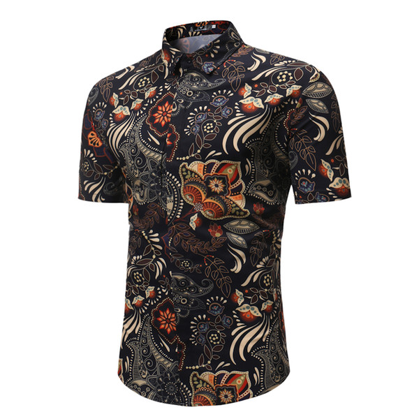 Hot Fashion Men's Shirt Summer Casual Print Short Sleeve Hawaiian Shirt amisas masculina Male Shirts