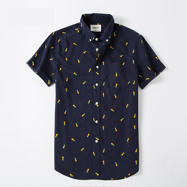 new arrivla fashion Men Short Sleeves Smart Summer Printed Pineapple Thin Casual Shirts large cotton plus size M L XL 2XL3XL-6XL