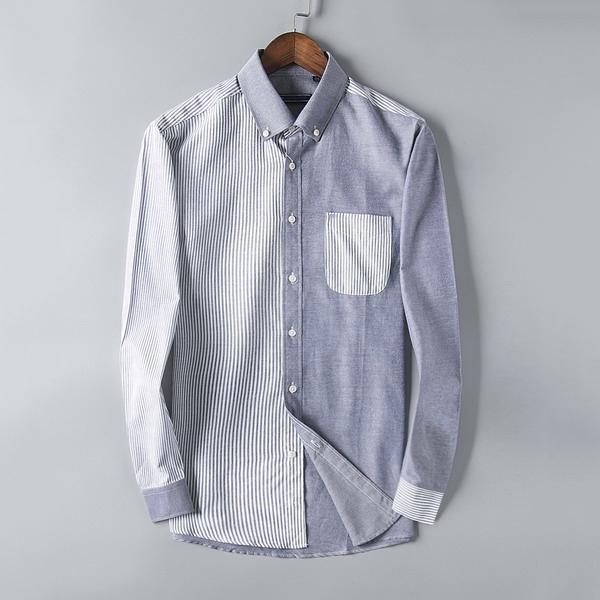 Wholesale Luxury Dress Shirt Designer Mens Business Shirt Long Sleeve Brand Blouse S-3XL Patchwork Striped High Quality