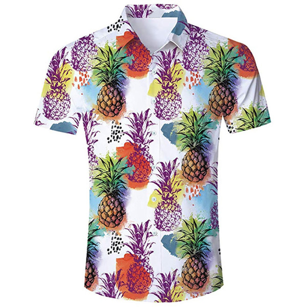 Men Shirt Summer Beach Hawaiian Shirt Men Casual Short Sleeve Hawaii Chemise Homme Asian Size camisa hombre #3.5