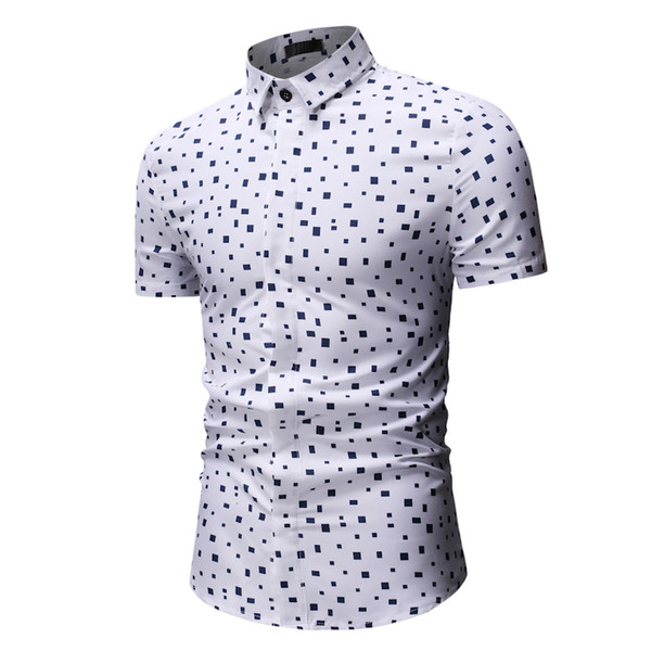 Summer new men's casual short sleeve floral shirt