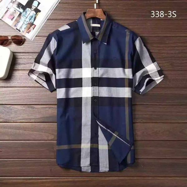 Brand Men's Business Casual shirt mens long sleeve striped slim fit camisa masculina social male T-shirts new fashion man checked shirt 192