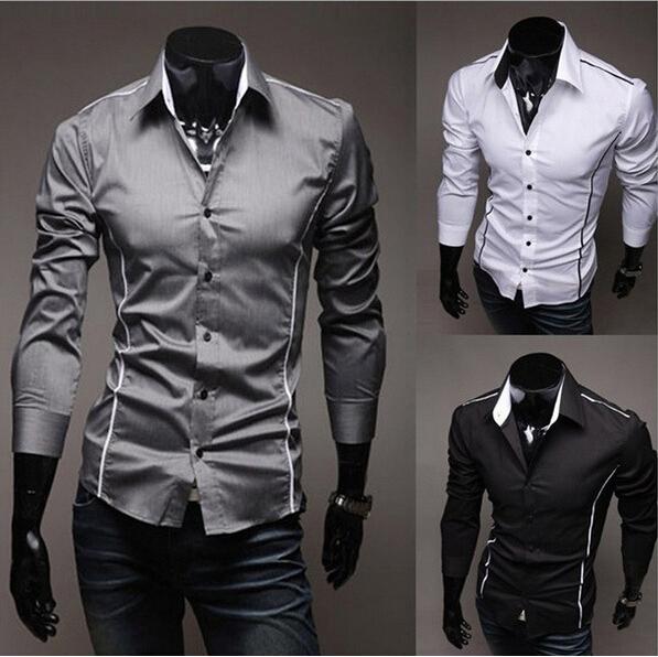 Wholesale-men shirts,hot sale men's casual shirts,spring dress High Quality men Slim Fit clothes mens Shirts 3 Colors