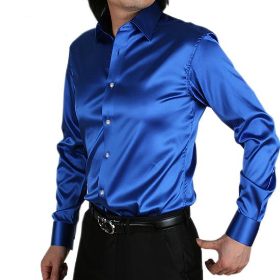 Wholesale-Mens Fashion silk Designer shining loose Dress man Shirts Tops Western Casual 20 color M - XXXL