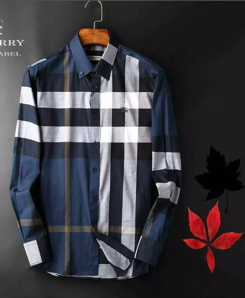 American business brand self-cultivation plaid shirt, fashion designer brand long-sleeved cotton casual shirt striped famous Vintage shirt