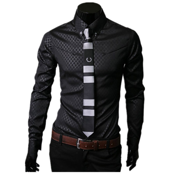 New Men's Fashion Luxury Casual Slim Fit Stylish Dress Plus Size Plaid Shirts Long Sleeves camisas para hombre M-5XL