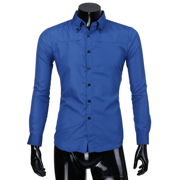 Top Blouse Streetwear Men Shirt Long Sleeve Casual Slim Fit Casual Shirts Camisas Hombre