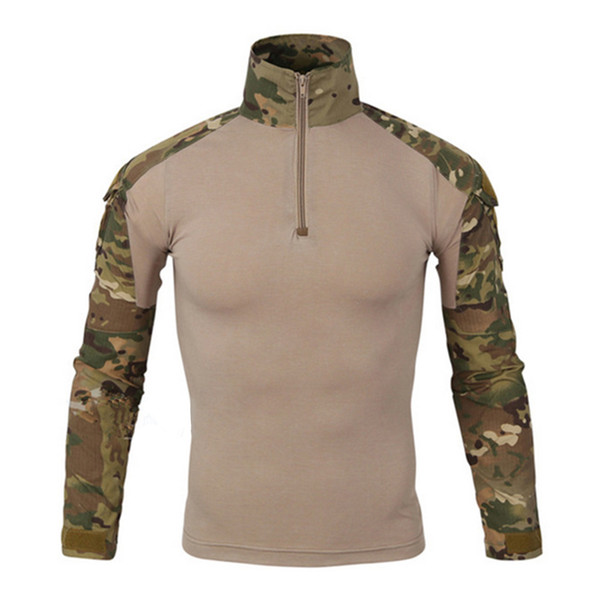 Men's Camouflage Tactical Shirt Army Shirt Man RU Soldiers Long Sleeve Hunt Travel Casual Slim Sportswear Tops Clothes