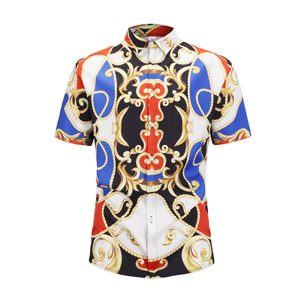 ONSEME Luxurious Baroque Pattern Printed 3D Shirt Vintage Style Shirts Male Summer Hipster Streetwear Tees Harajuku Tops