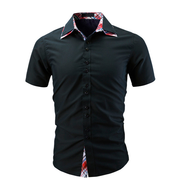 Oxford Cotton Shirt Men Summer Brand New Men Shirt Short Sleeve Slim Fit Homme Casual Button Down Mens Dress Shirts 6009