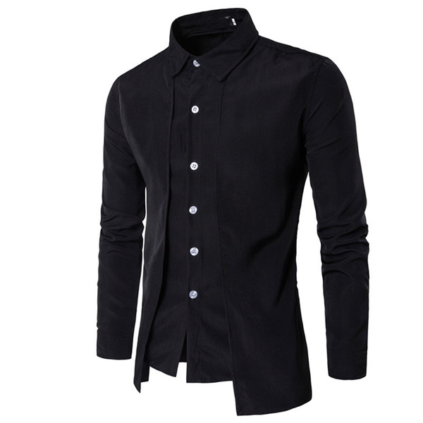 Hot Fashion Men Gentleman British Long sleeve shirt Evening dress tooling zipper shirt Male men s casual work shirts